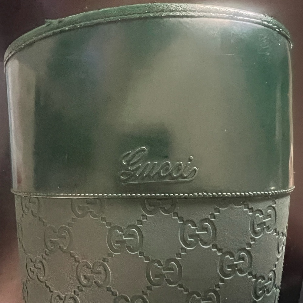 GUCCI Green Monogram GG Supreme Rain Boots Knee Calf High sz. 36 - Picture 14 of 15